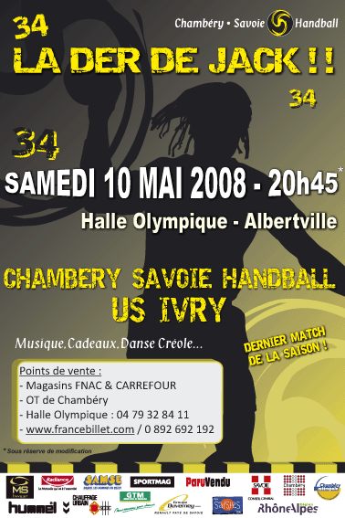 Affiche du dernier match de Jackson Ridcharson