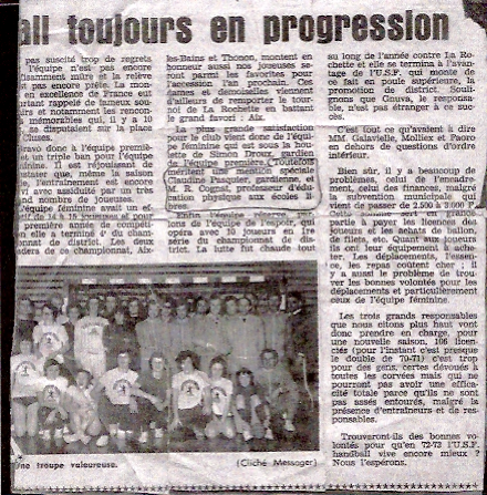 Article - Le Messager - 1971